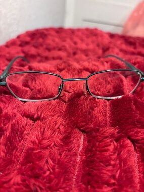 Slim Metal Rectangular Reading Eyeglasses in Light Green +1.50